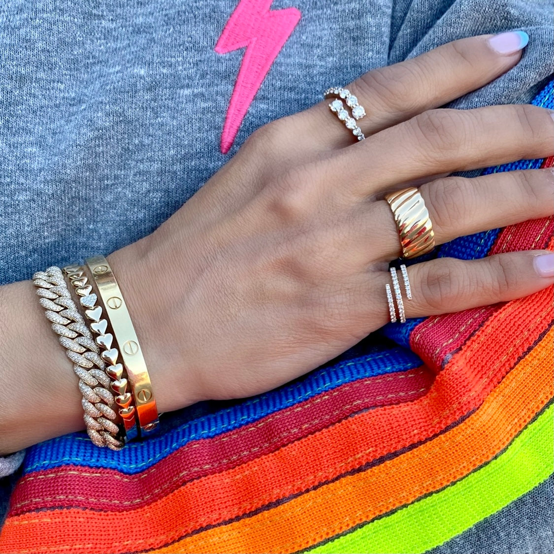 14KT Gold Large Gia Ring