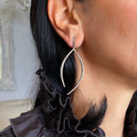 Black Rhodium Diamond, Large Wishbone Earrings