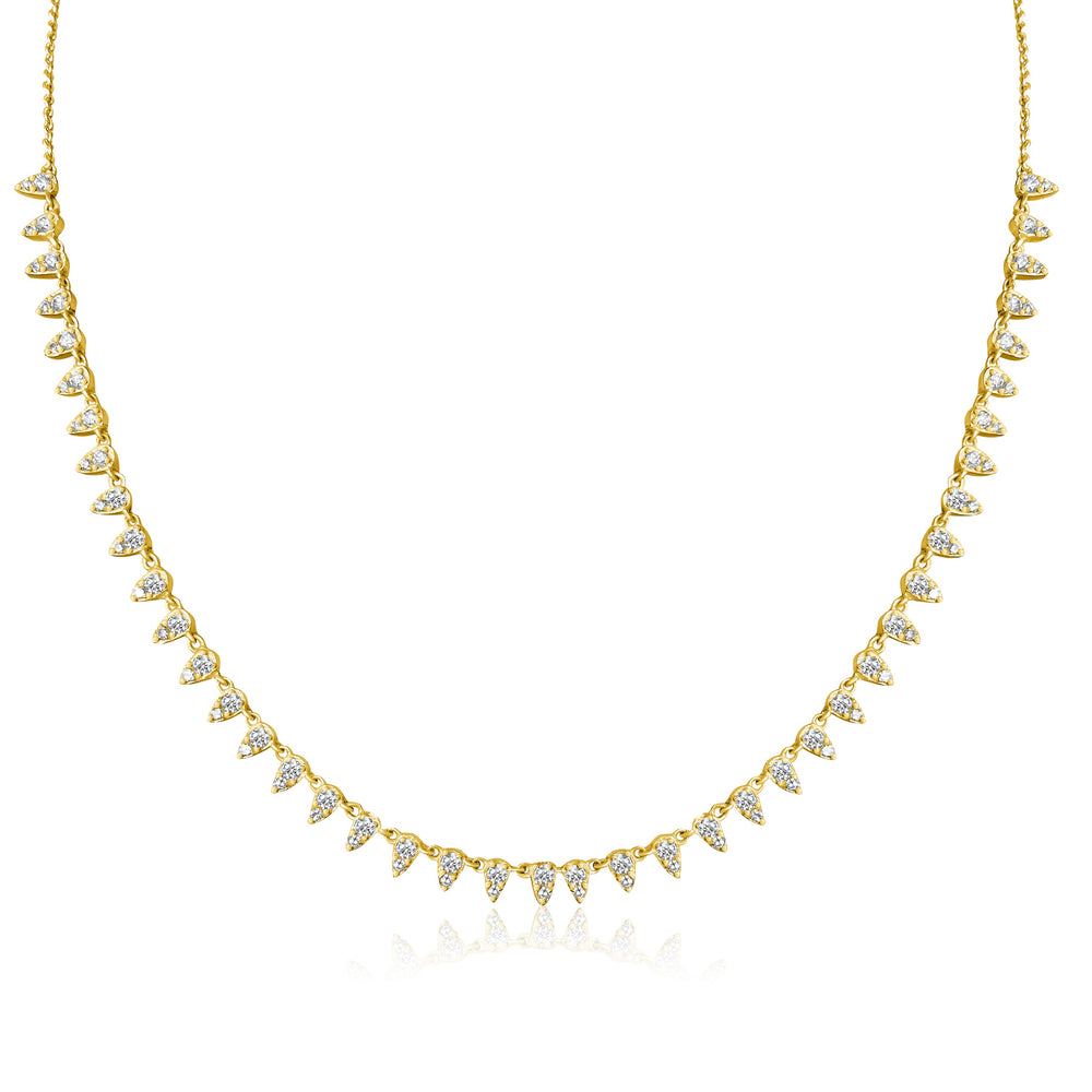
                
                    Load image into Gallery viewer, 14KT Gold Diamond Mini Queen Necklace
                
            