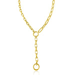 14KT Gold Amaya Multi Link Lariat Chain Necklace