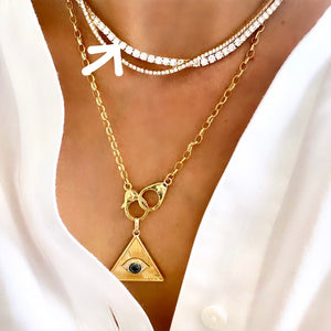
                
                    Load image into Gallery viewer, 14KT Gold Diamond Clemence Luxe Tennis Necklace
                
            