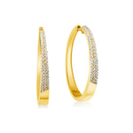 14KT Gold Diamond Blanche Hoop Earrings