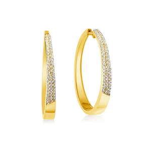 
                
                    Load image into Gallery viewer, 14KT Gold Diamond Blanche Hoop Earrings
                
            