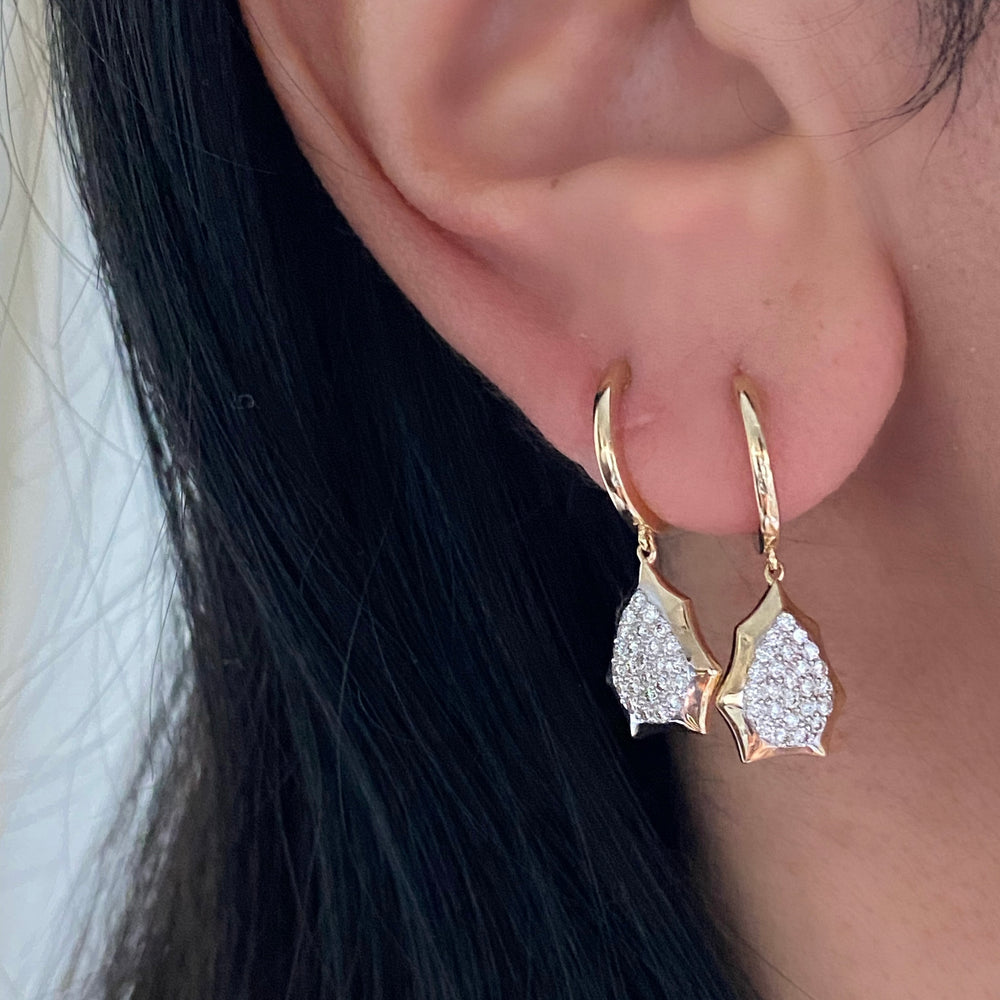 14KT Gold Diamond Jackelyn Huggie Earrings Large