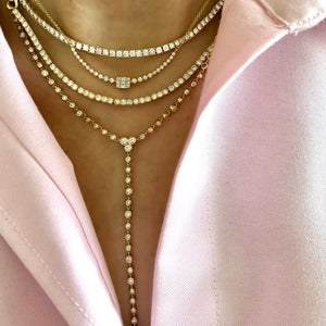 14KT Gold Diamond Noemie Lariat Necklace