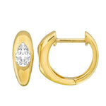 14KT Gold White Topaz Nellie Huggie Earrings