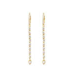 14KT Gold Diamond Drop Huggie Earrings