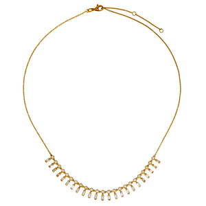 14KT Gold Diamond Alina Baguette Drop Necklace