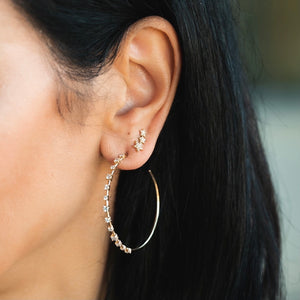 14KT Gold Diamond Christy Hoop Earrings