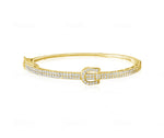 14KT Gold Diamond Buckle Bangle Bracelet