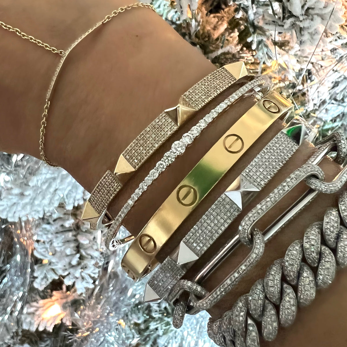 14KT Gold Diamond Emy Bangle Bracelet