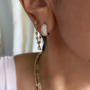 
                
                    Load image into Gallery viewer, 14KT Gold Diamond Gwyneth Huggie Earrings, Best Seller!
                
            