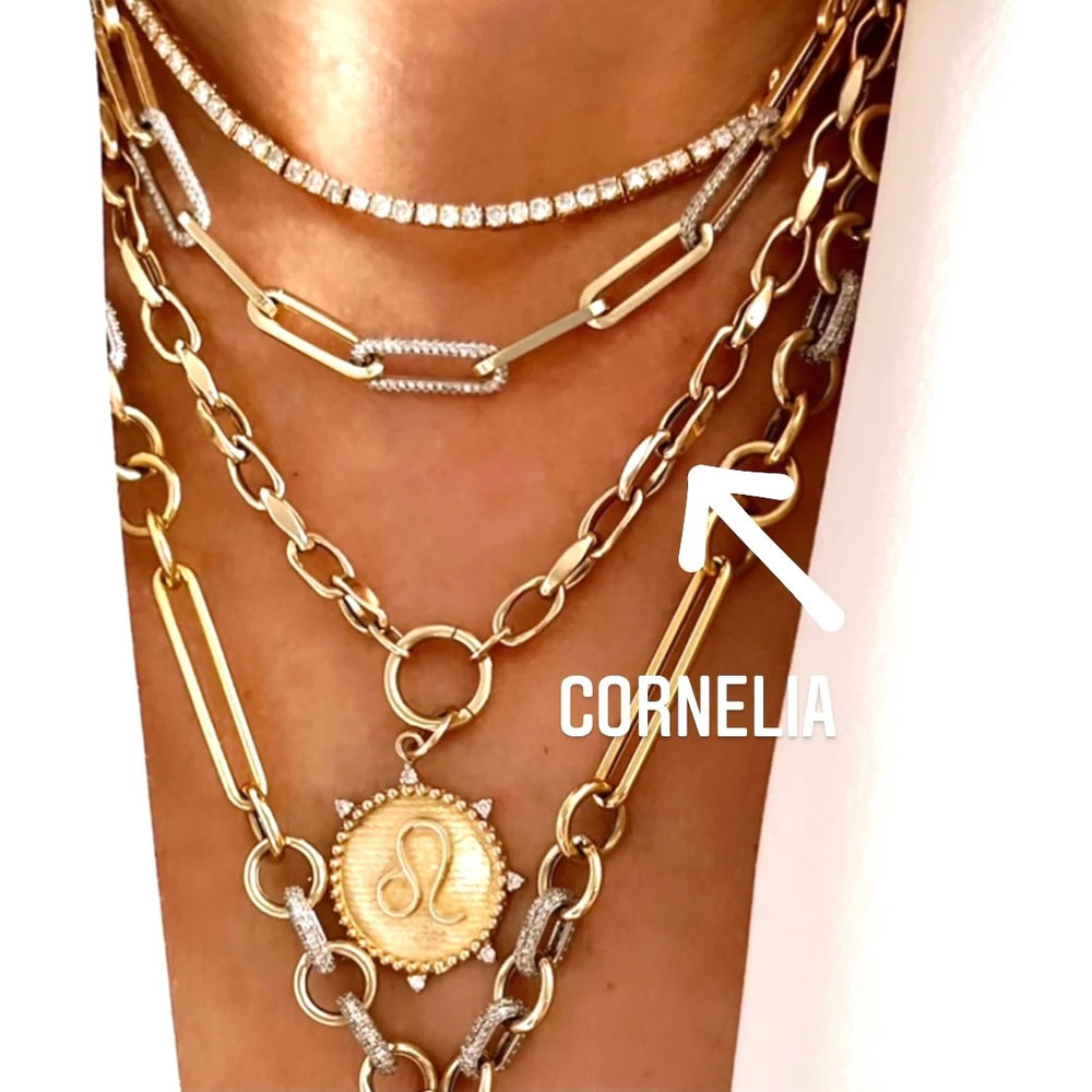 
                
                    Load image into Gallery viewer, 14KT Gold Cornelia Charm Chain Necklace
                
            