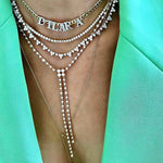 14KT Gold Diamond Brigitte Lariat Necklace