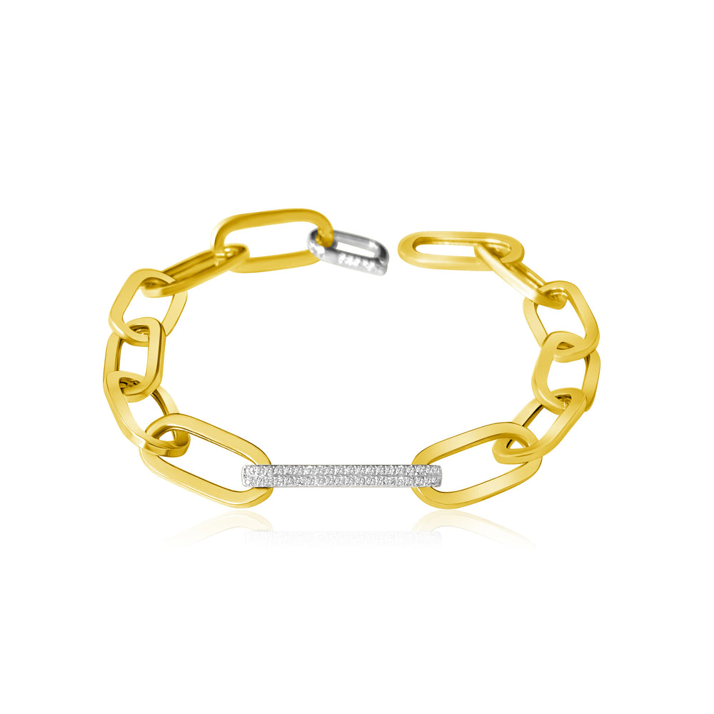 
                
                    Load image into Gallery viewer, 14KT Gold Diamond Gina Chain Link Bracelet
                
            