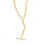 14KT Gold Denise Toggle Charm Chain Necklace