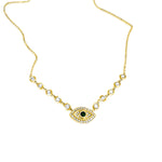 14KT Gold Diamond Mirabella Evil Eye Necklace