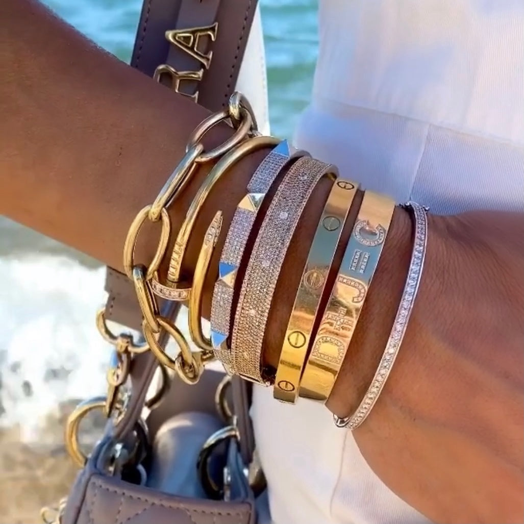 14KT Gold Leila Jumbo Link Chain Bracelet with or without Diamond