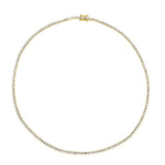 14KT Gold Diamond Dominique Three Prong Tennis Necklace