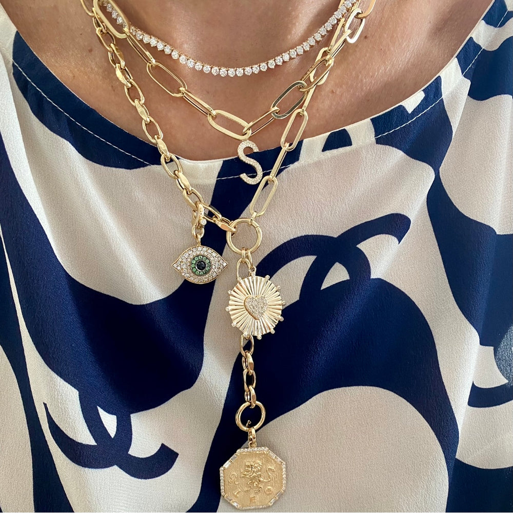 14KT Gold Amaya Multi Link Lariat Chain Necklace