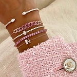 14KT Gold Pink Sapphire Tennis Bracelet