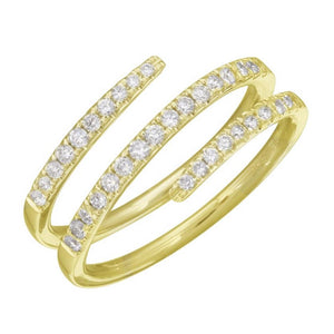 14KT Gold Diamond Coil Pinky Ring