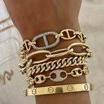 14KT Gold Diamond Camila Nautical Link Bracelet