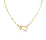 14KT Gold Isabelle Link Chain with Diamond Clasp