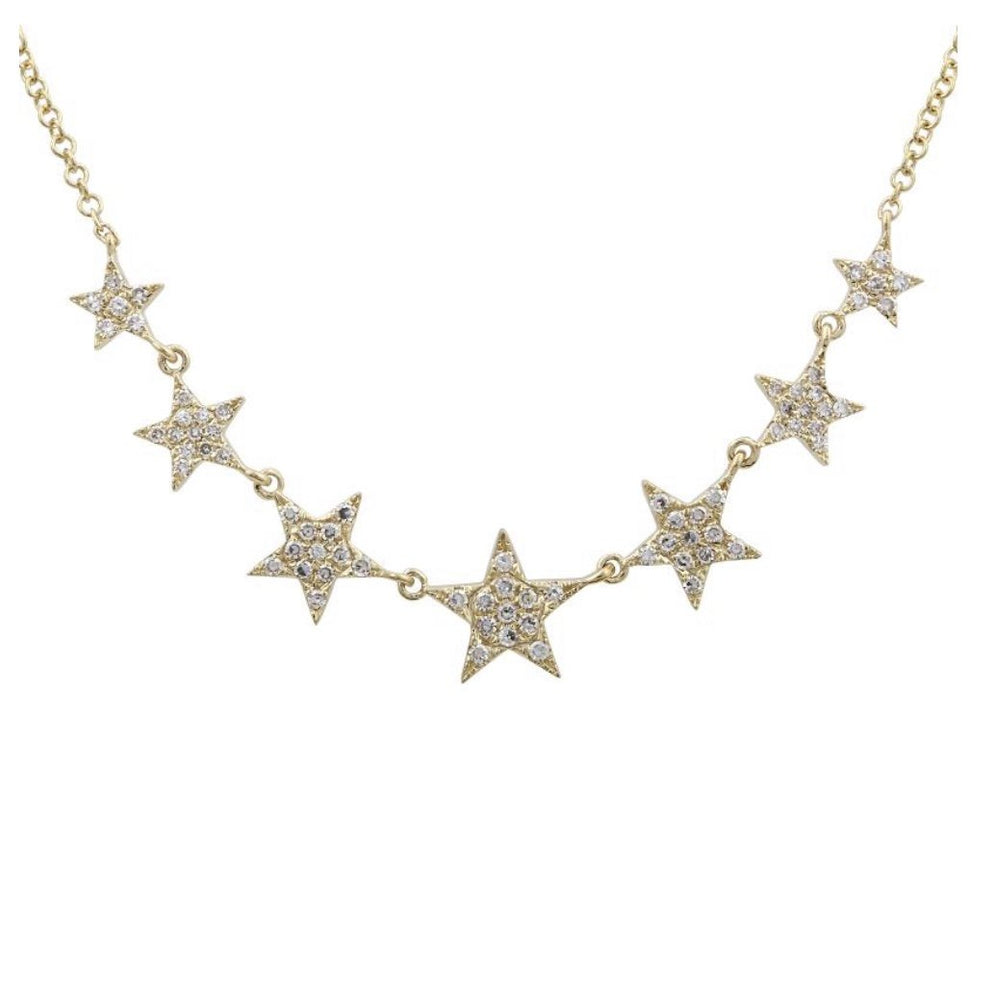 14KT Gold, Diamond Star Necklace - DilaraSaatci