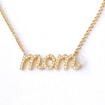 14KT Gold Diamond MOM Necklace