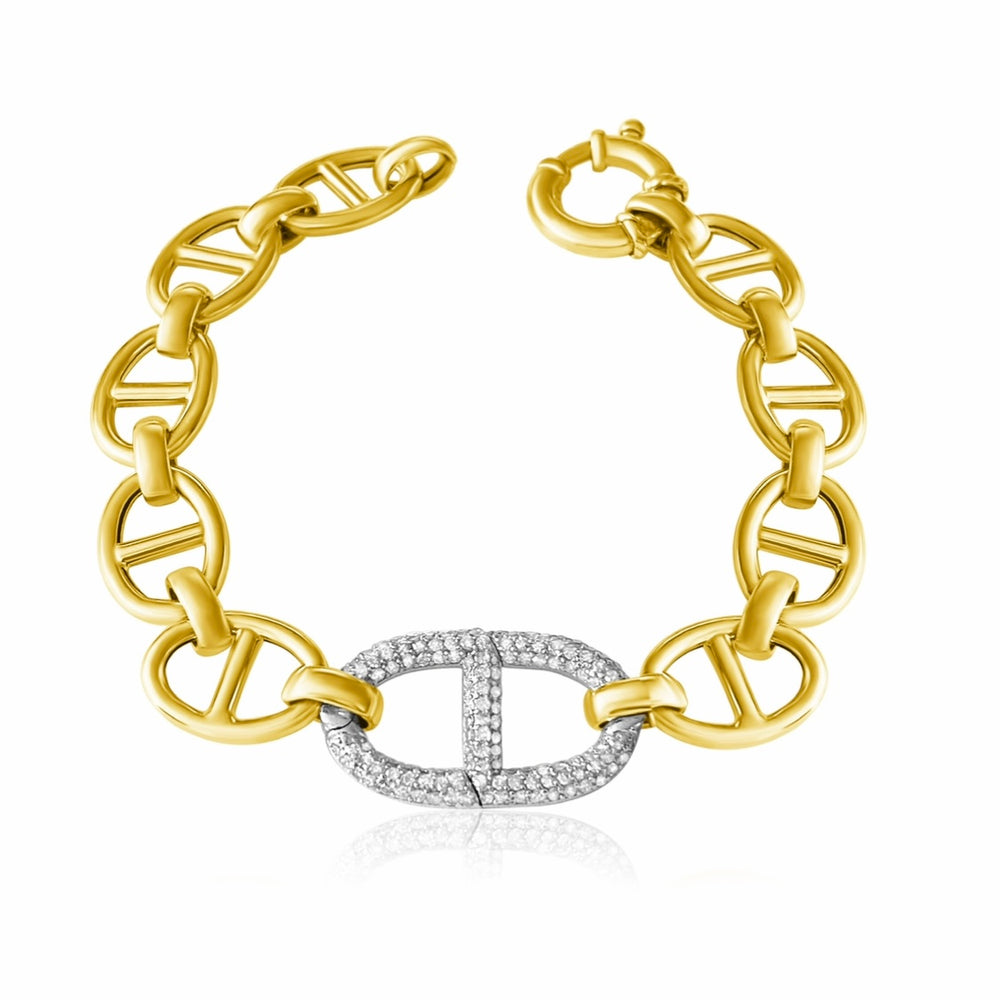 14KT Gold Diamond Harper Mariner Bracelet