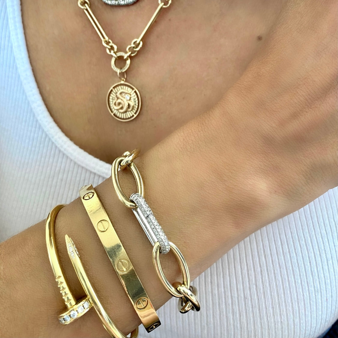 14KT Gold Leila Jumbo Link Chain Bracelet with or without Diamond
