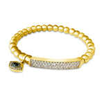 14KT Gold Diamond Calista Bar Bead Bracelet