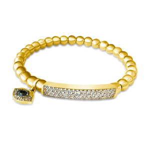 
                
                    Load image into Gallery viewer, 14KT Gold Diamond Calista Bar Bead Bracelet
                
            
