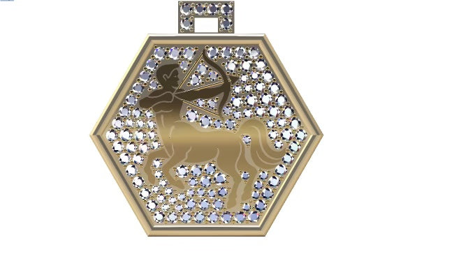 14KT Gold Diamond Bespoke Luxe Zodiac Pendant Charm