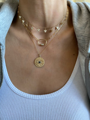 14KT Gold Diamond Bezel Necklace