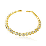 14KT Gold Diamond Bezel Heart Tennis Bracelet