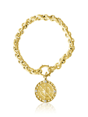 14KT Gold Diamond Contessa Charm Bracelet
