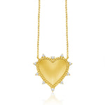 14KT Gold Diamond Paloma Heart Necklace
