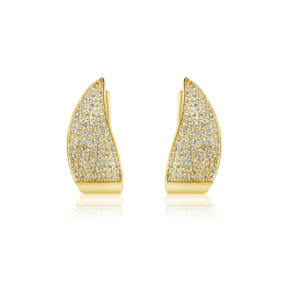 14KT Gold Diamond Claw Huggie Earrings
