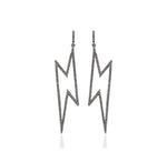 Black Rhodium Diamond Lightning bolt Statement Earrings