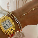 14KT Gold Diamond Gina Chain Link Bracelet