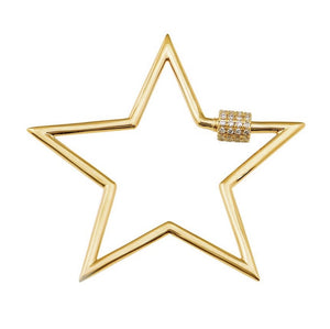 14KT Gold Diamond Star Carabiner Pendant