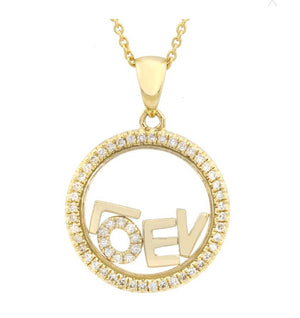 14KT Gold Diamond LOVE Shake Necklace