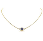 14KT Gold Diamond Frances Evil Eye Tennis Necklace