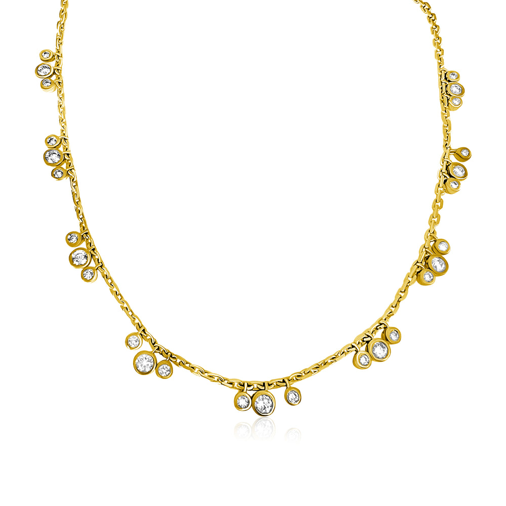 
                
                    Load image into Gallery viewer, 14KT Gold Diamond Drop Shaker Diletta Necklace
                
            