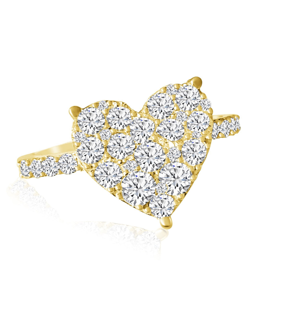 14KT Gold Diamond Claude Heart Pinky Ring