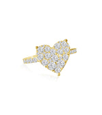 14KT Gold Diamond Claude Heart Ring