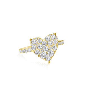 
                
                    Load image into Gallery viewer, 14KT Gold Diamond Claude Heart Ring
                
            