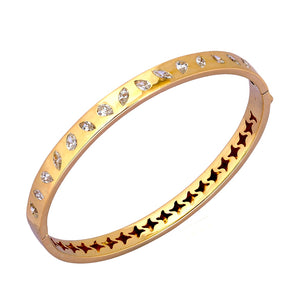 
                
                    Load image into Gallery viewer, 14KT Gold Diamond Solange Bangle Bracelet
                
            